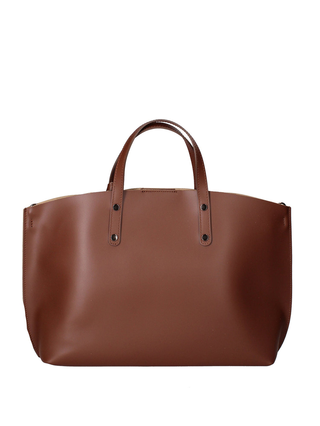 2094-L131_MARRONE Borsa a spalla da donna In Vera pelle