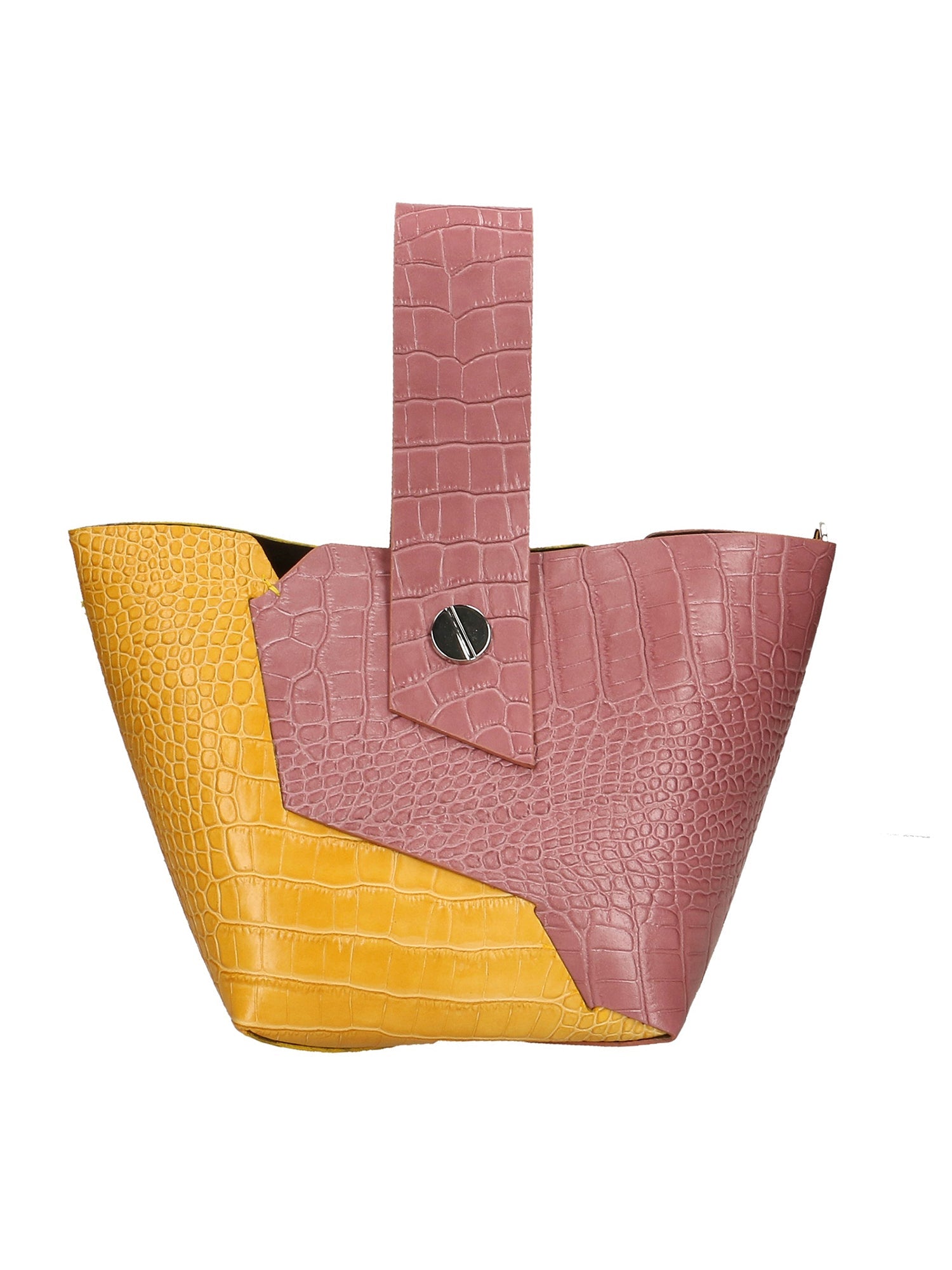 Borsa a mano da Donna in Vera Pelle | Gave Lux | GLX220064323FBG-C73+C36_MALVA+SENAPE_MUSTARD