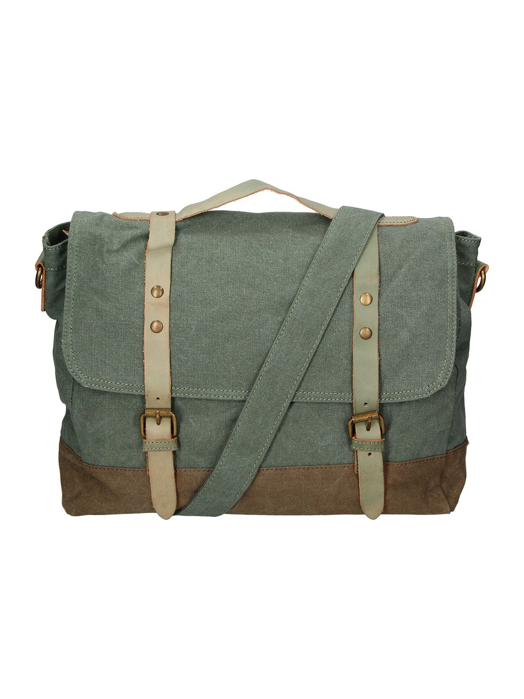 Minerva Borsa a mano unisex in Canvas e pelle