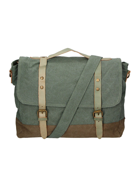 Minerva Borsa a mano unisex in Canvas e pelle