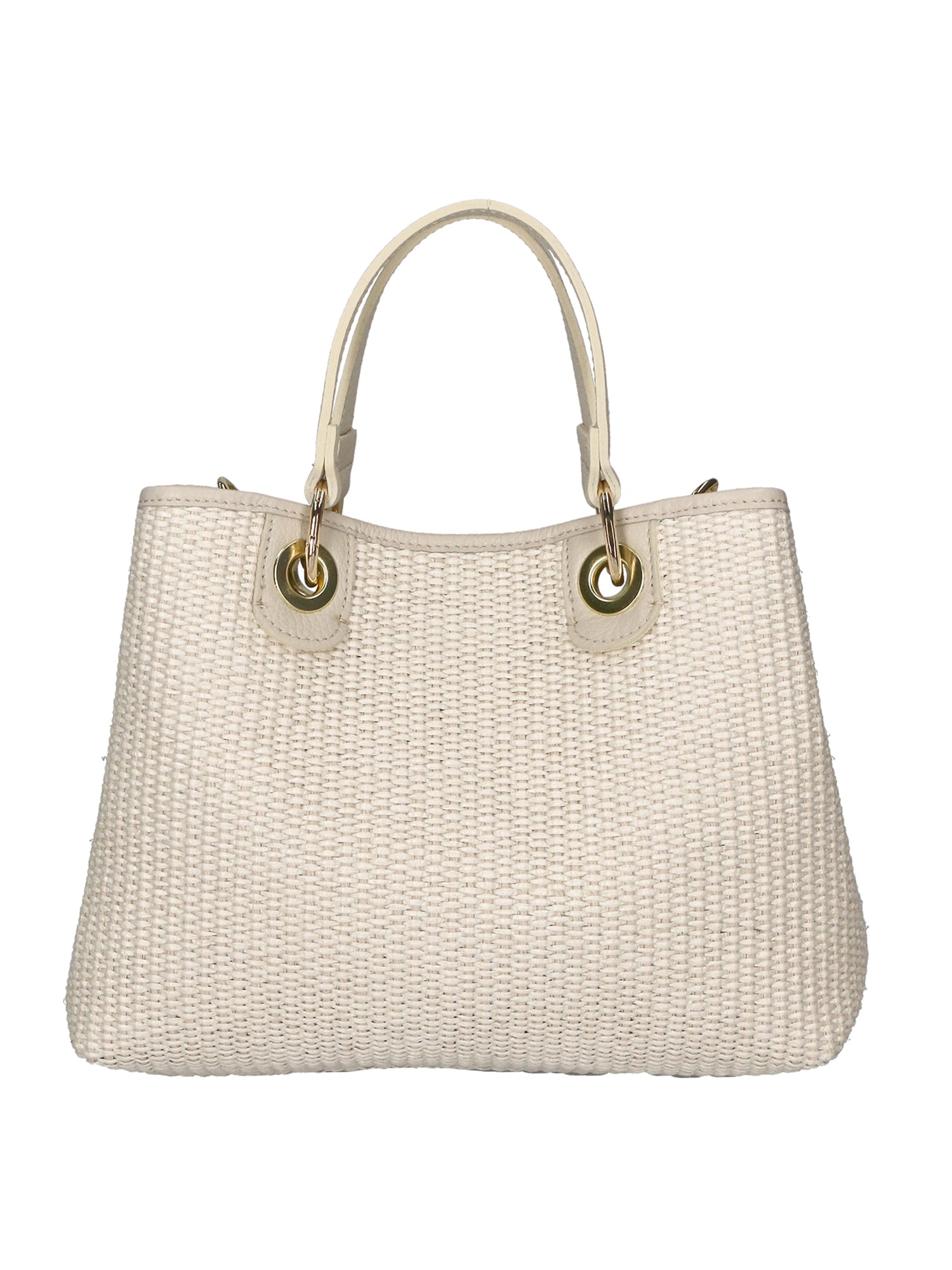 Borsa a mano da Donna in Vera Pelle e Paglia Tabru | Gave Lux | GLX220516723FBG-148_D37_LATTE