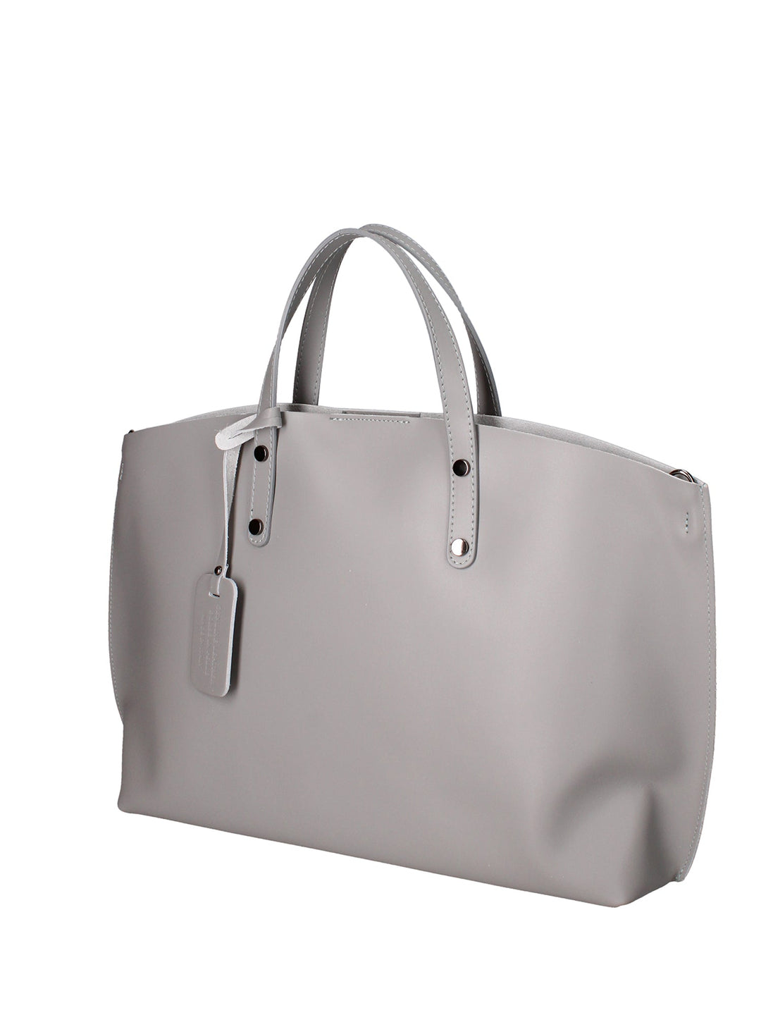 2094-L219_GRIGIO Borsa a spalla da donna In Vera pelle