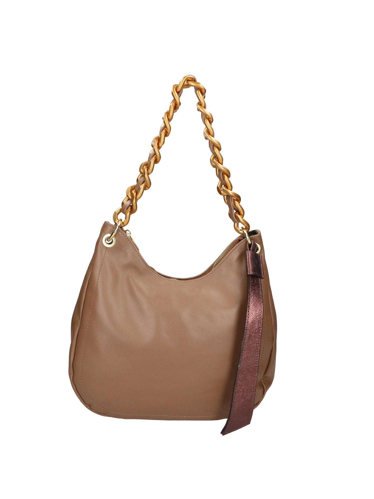 Borsa a spalla da Donna in Vera Pelle | Gave Lux | GLX220546223FBG-S40_TAUPE_L015_T.MORO