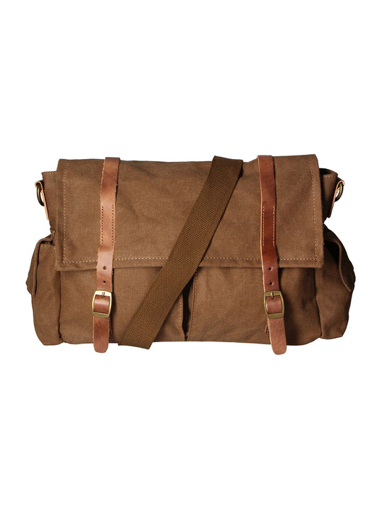 Mina Unisex-Umhängetasche aus Canvas und Leder