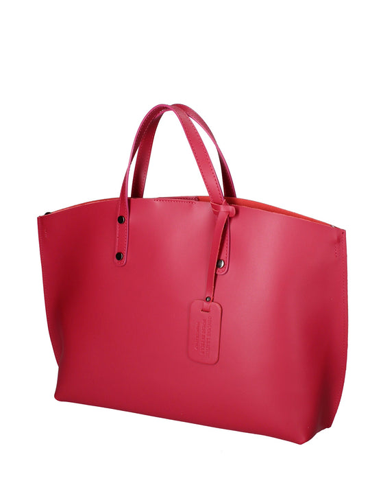 2094-L117_FUXIA_SCURO Borsa a spalla da donna In Vera pelle