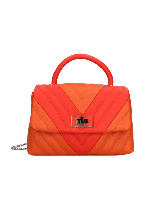 Borsa a mano da Donna in Vera Pelle | Gave Lux | GLX2219228023FBG-ARANCIO_+_CORALLO