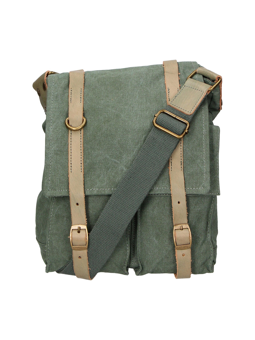Milena Unisex-Schultertasche aus Canvas und Leder