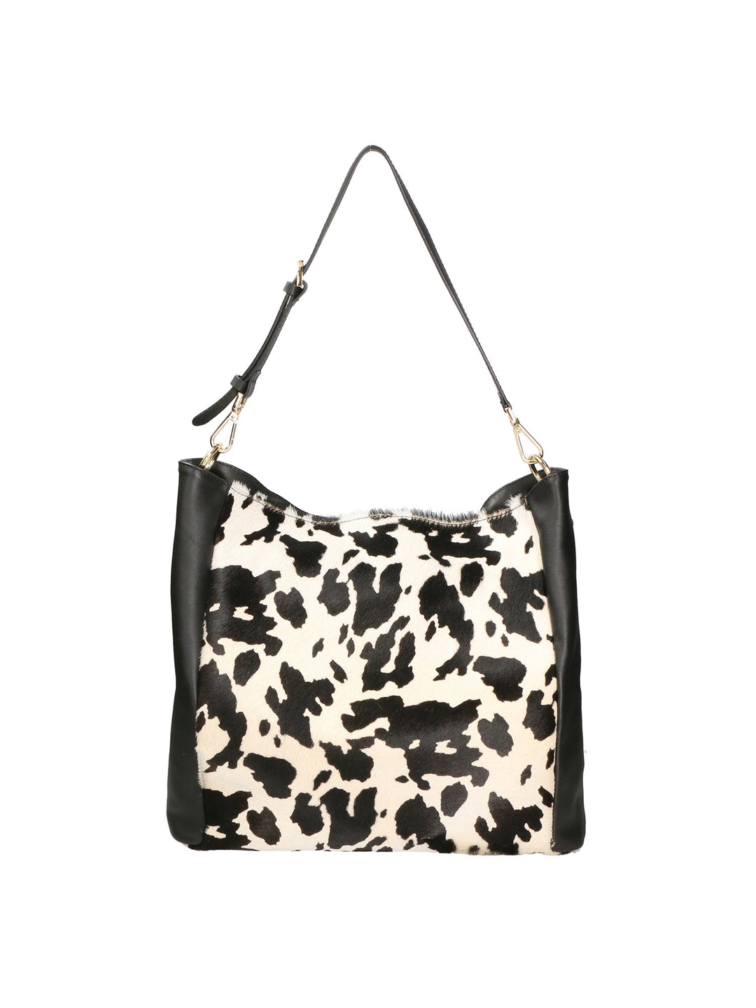 Borsa a spalla da Donna in Vera Pelle | Gave Lux | GLX220547523FBG-MUCCA_BIANCO_NERO