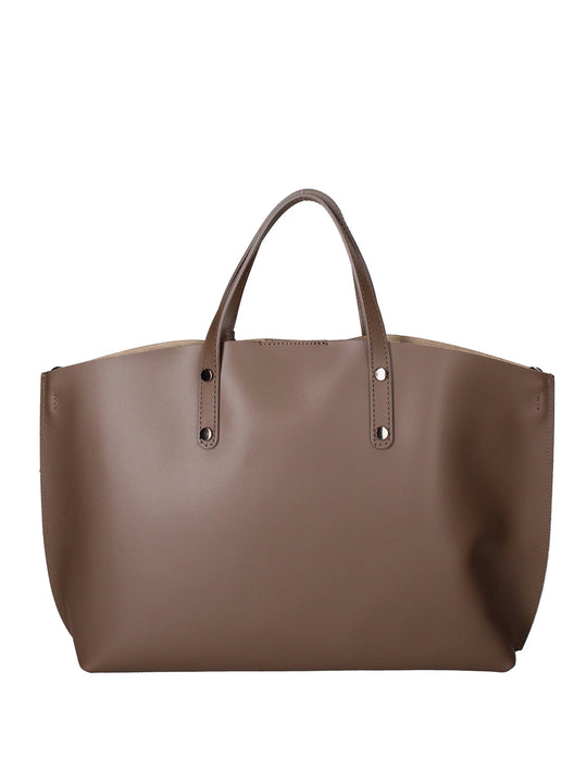 2094-L134_TAUPE_SCURO Borsa a spalla da donna In Vera pelle