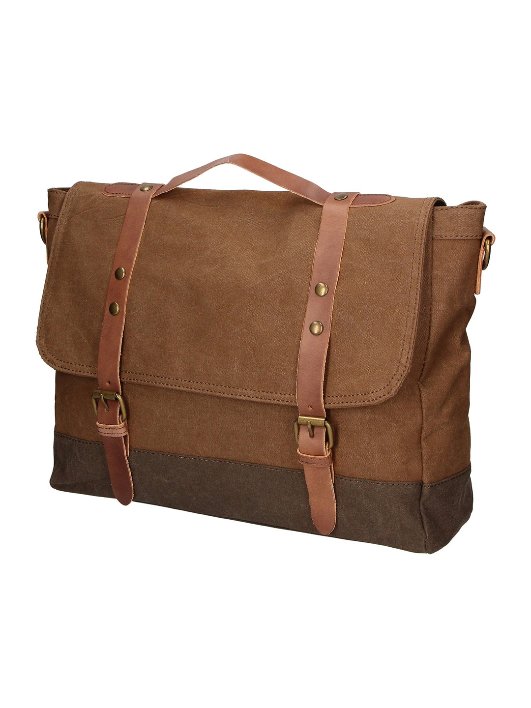 Minerva Unisex-Handtasche aus Canvas und Leder