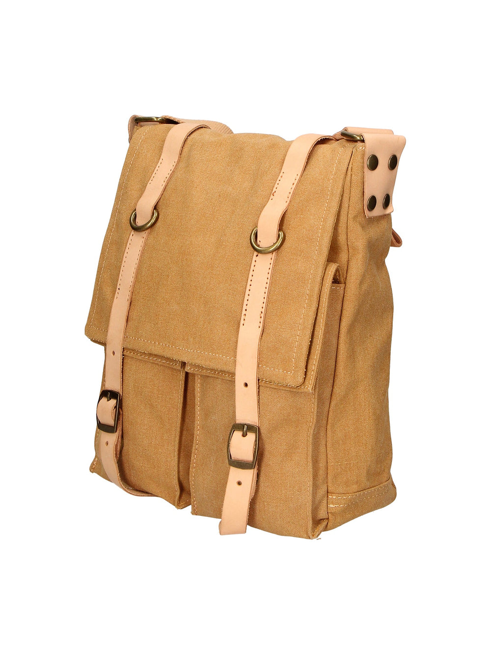 Milena Unisex-Schultertasche aus Canvas und Leder
