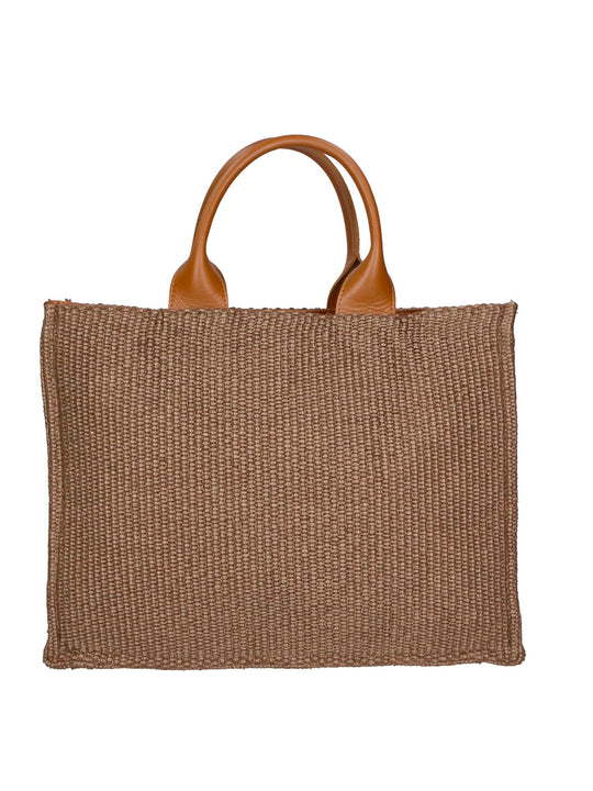 Borsa a spalla da Donna in Paglia Tabru | Gave Lux | GLX220511723FBG-25_S17_CUOIO_SCURO