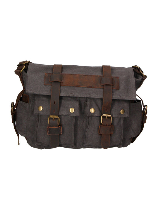 Borsa a spalla unisex in Canvas e pelle | Gave Lux | GLX22ZG301623FBG-NERO_BLACK