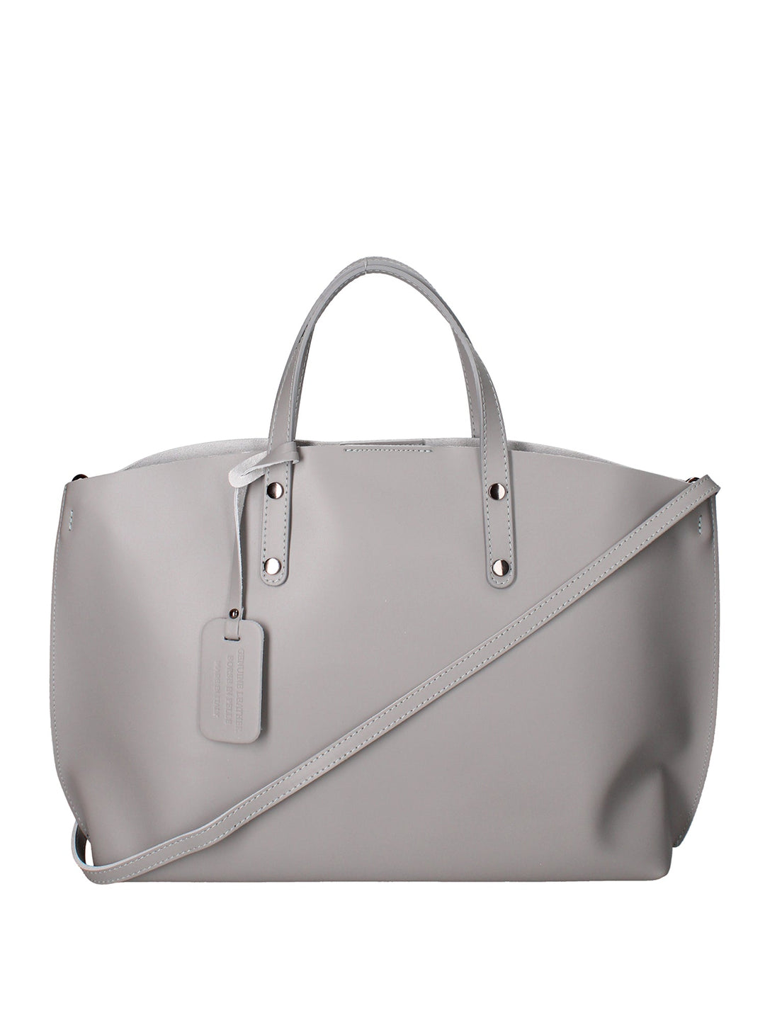 2094-L219_GRIGIO Borsa a spalla da donna In Vera pelle