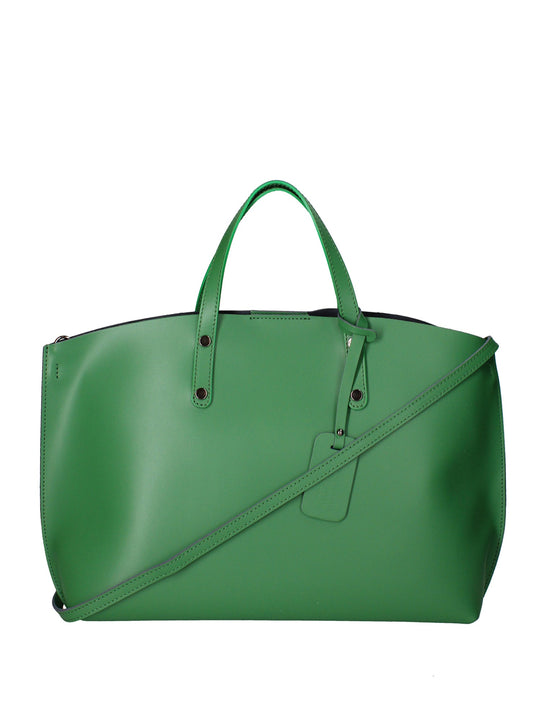 2094-L160_VERDE Borsa a spalla da donna In Vera pelle