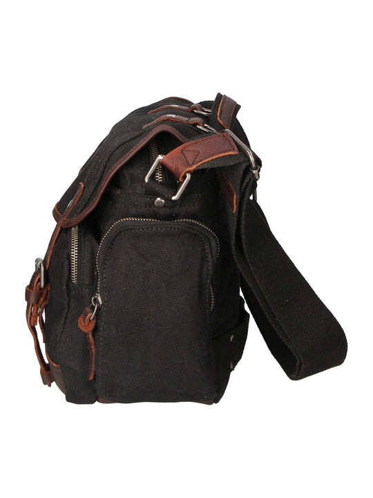 Meine Unisex-Schultertasche aus Canvas und Leder