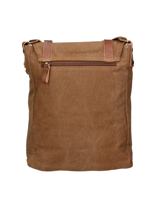 Milena Unisex-Schultertasche aus Canvas und Leder