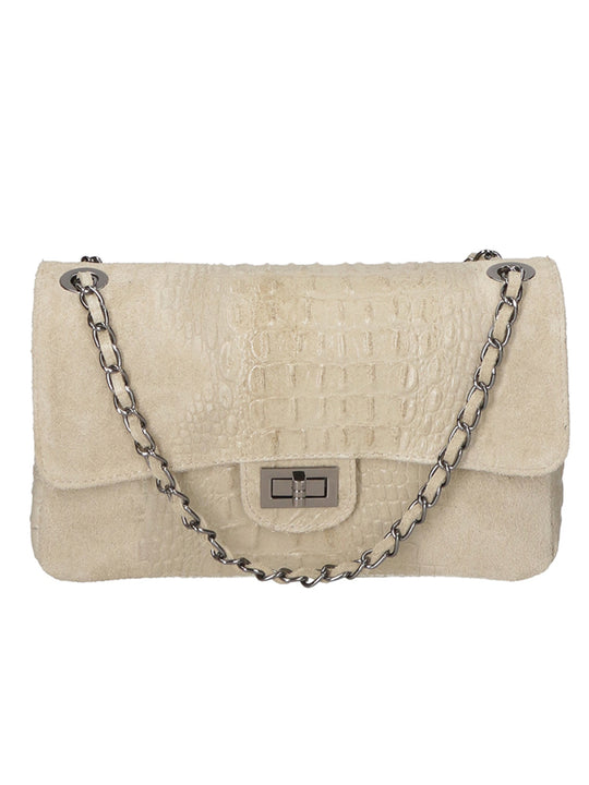 borsa a spalla da Donna in Vera Pelle | Gave Lux | GLX228004523FBG-TAUPE