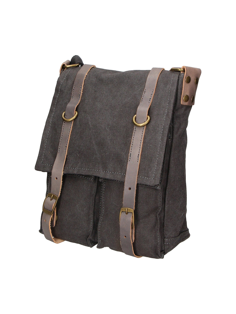 Milena Unisex-Schultertasche aus Canvas und Leder
