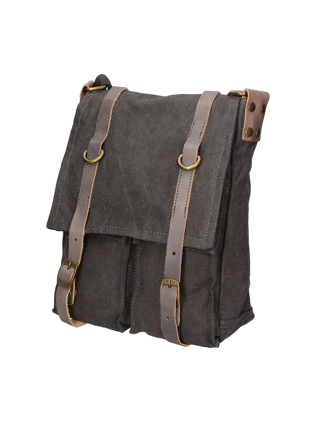 Milena Unisex-Schultertasche aus Canvas und Leder