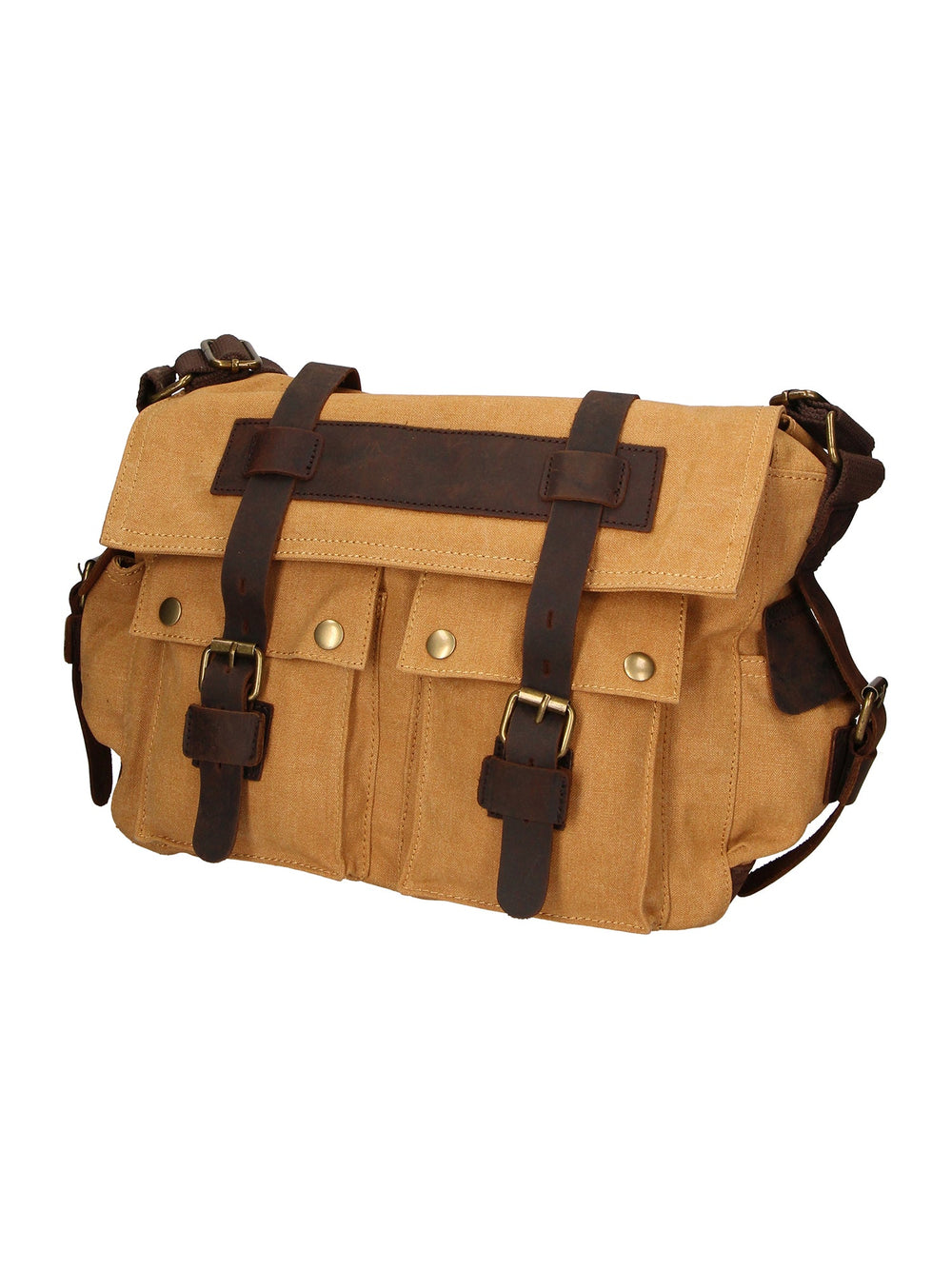Melania Unisex Shoulder Bag in Canvas and Leather