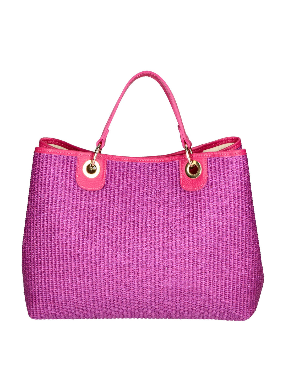 Borsa a mano da Donna in Vera Pelle e Paglia Tabru | Gave Lux | GLX220516823FBG-436_D02_FUXIA