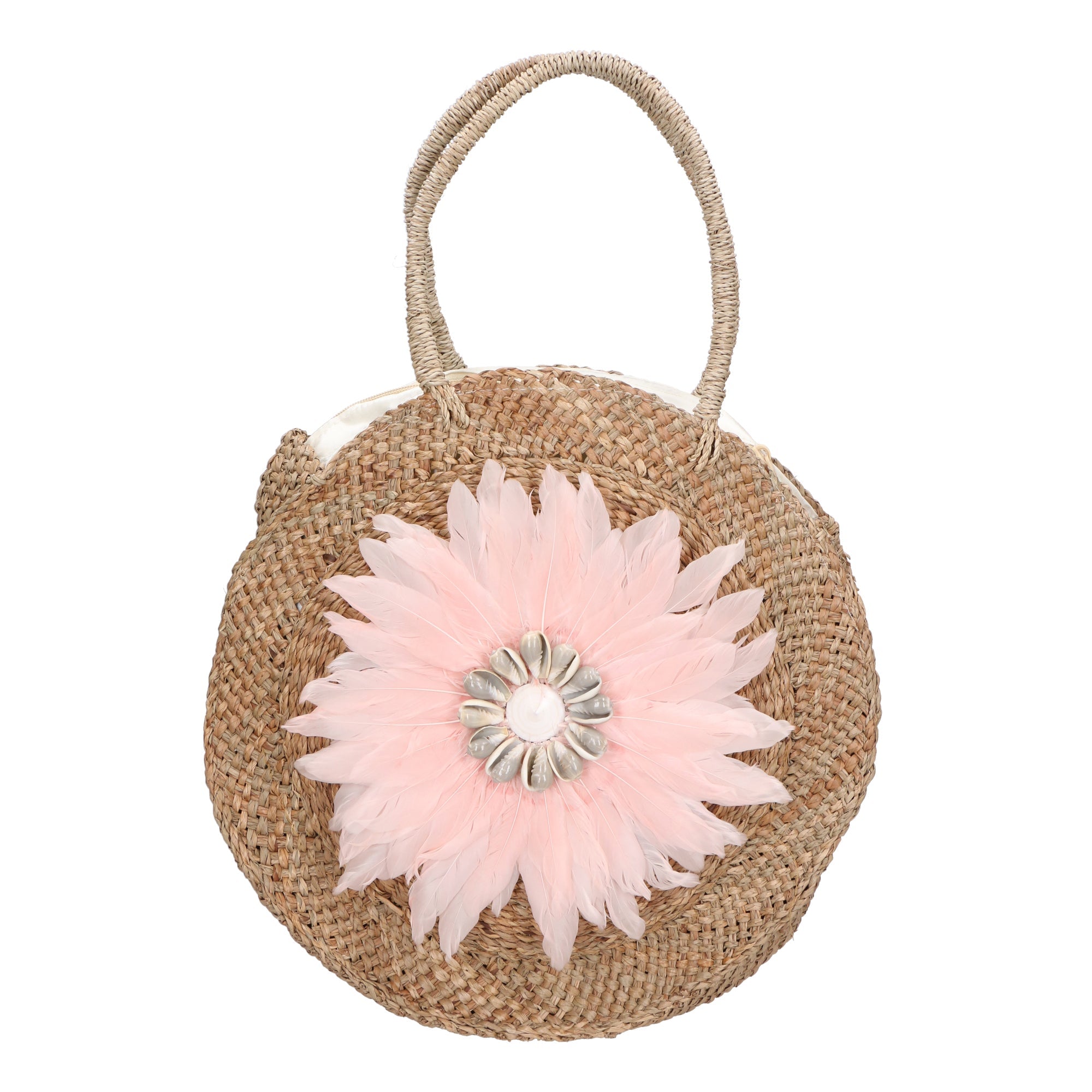 Borsa a mano da Donna in Paglia Intrecciata a mano | Gave Lux | GLX228812123FBG-ROSA