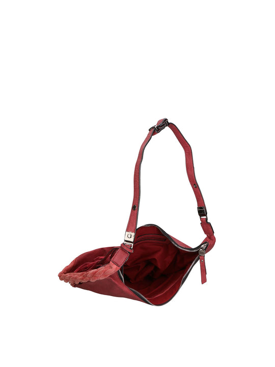 Borsa a spalla da donna Misto nylon e pelle