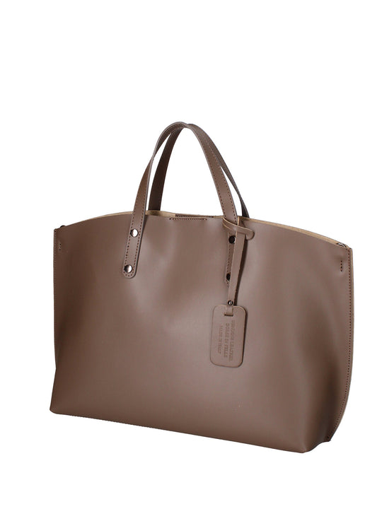 2094-L134_TAUPE_SCURO Borsa a spalla da donna In Vera pelle