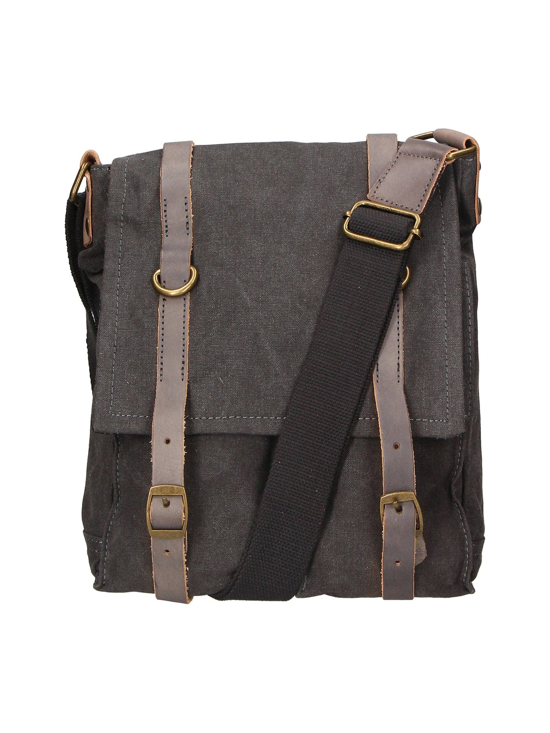 Milena Unisex-Schultertasche aus Canvas und Leder