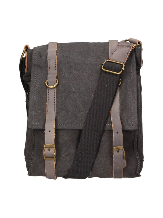 Milena Unisex-Schultertasche aus Canvas und Leder