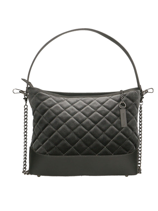 Borsa a spalla da donna In Velluto | Gave Lux | GLX22882323FBG-GRIGIO