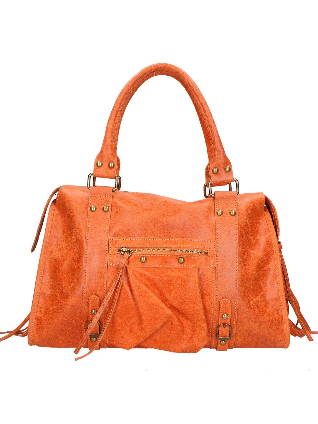 Borsa a spalla da Donna in Vera Pelle | Gave Lux | GLX220609023FBG-ARANCIONE