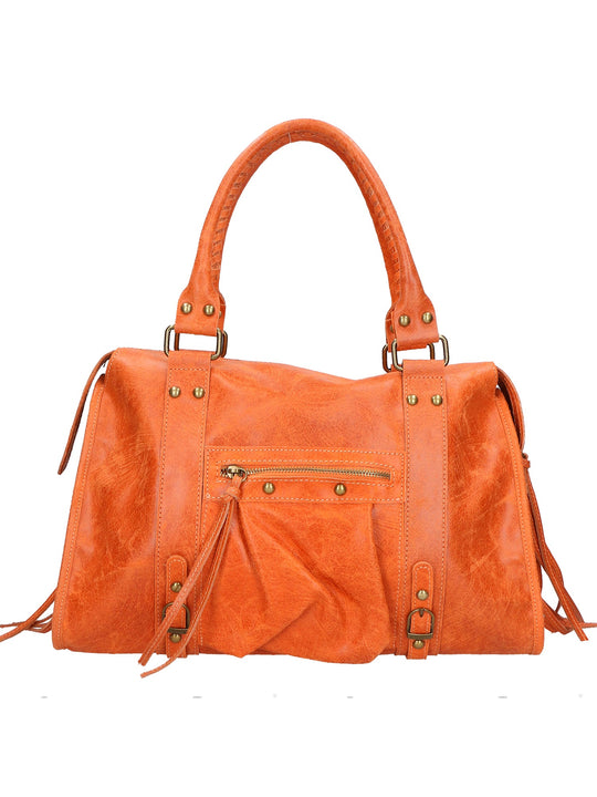 Borsa a spalla da Donna in Vera Pelle | Gave Lux | GLX220609023FBG-ARANCIONE