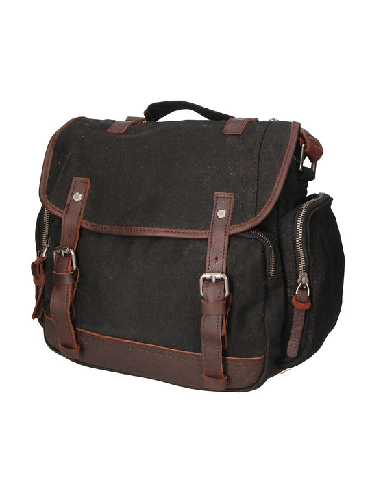 Meine Unisex-Schultertasche aus Canvas und Leder
