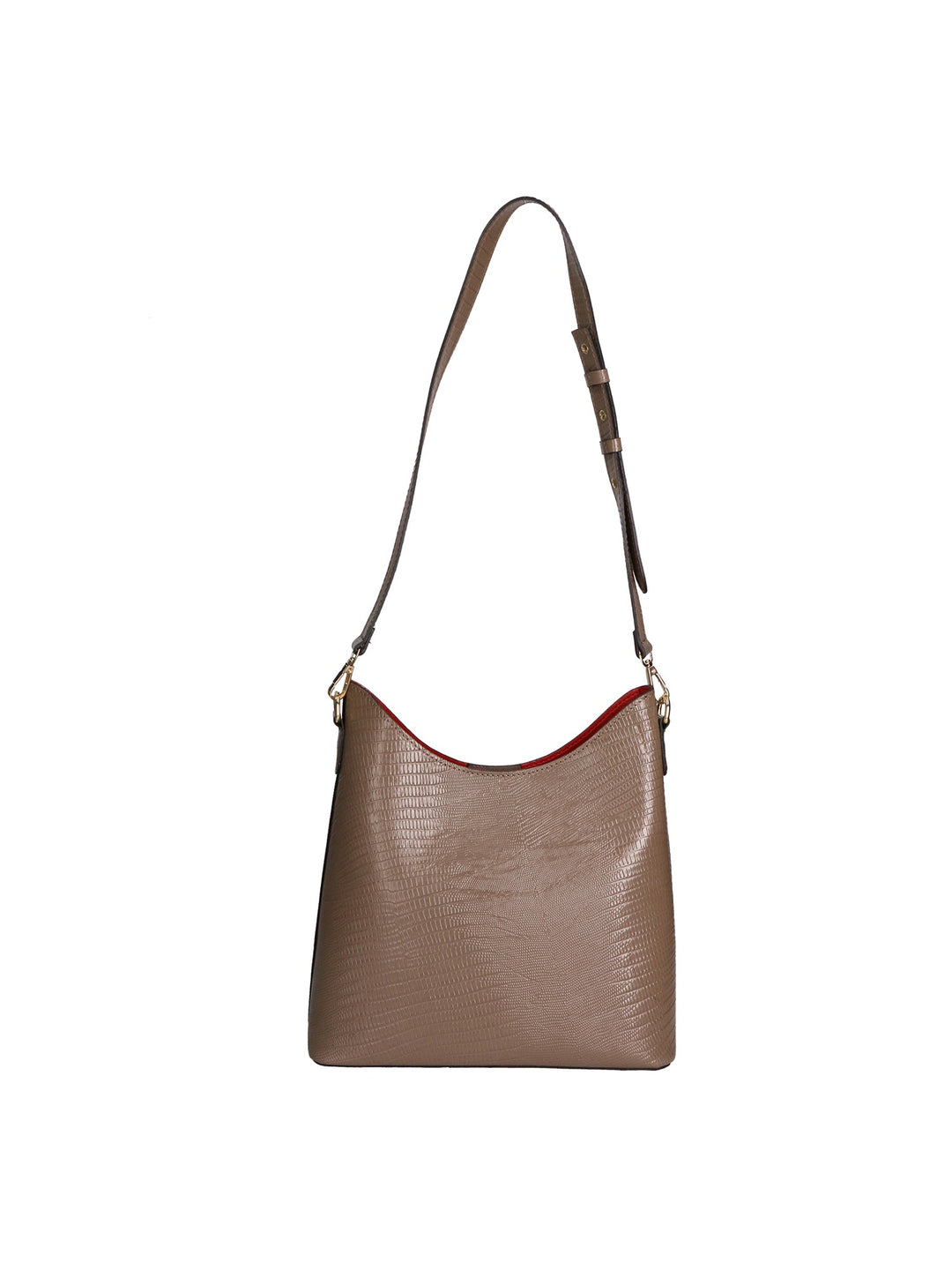 Borsa a spalla da Donna in Vera Pelle | Gave Lux | GLX220544223FBG-LU40_TAUPE_SCURO_DARK_TAUPE