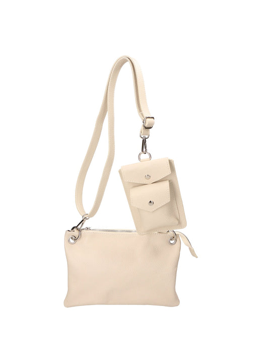 Borsa a Tracolla da Donna in Vera Pelle | Gave Lux | GLX220593223FBG-D37_LATTE_MILK