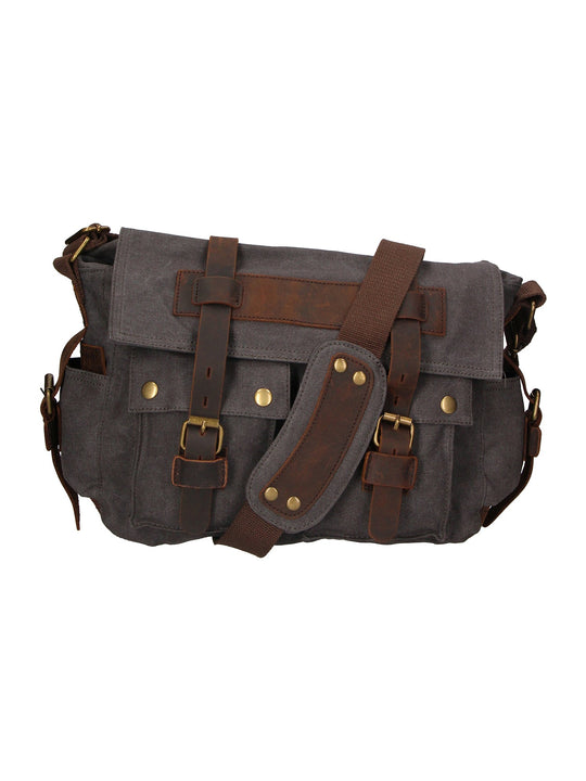 Melania Unisex-Umhängetasche aus Canvas und Leder
