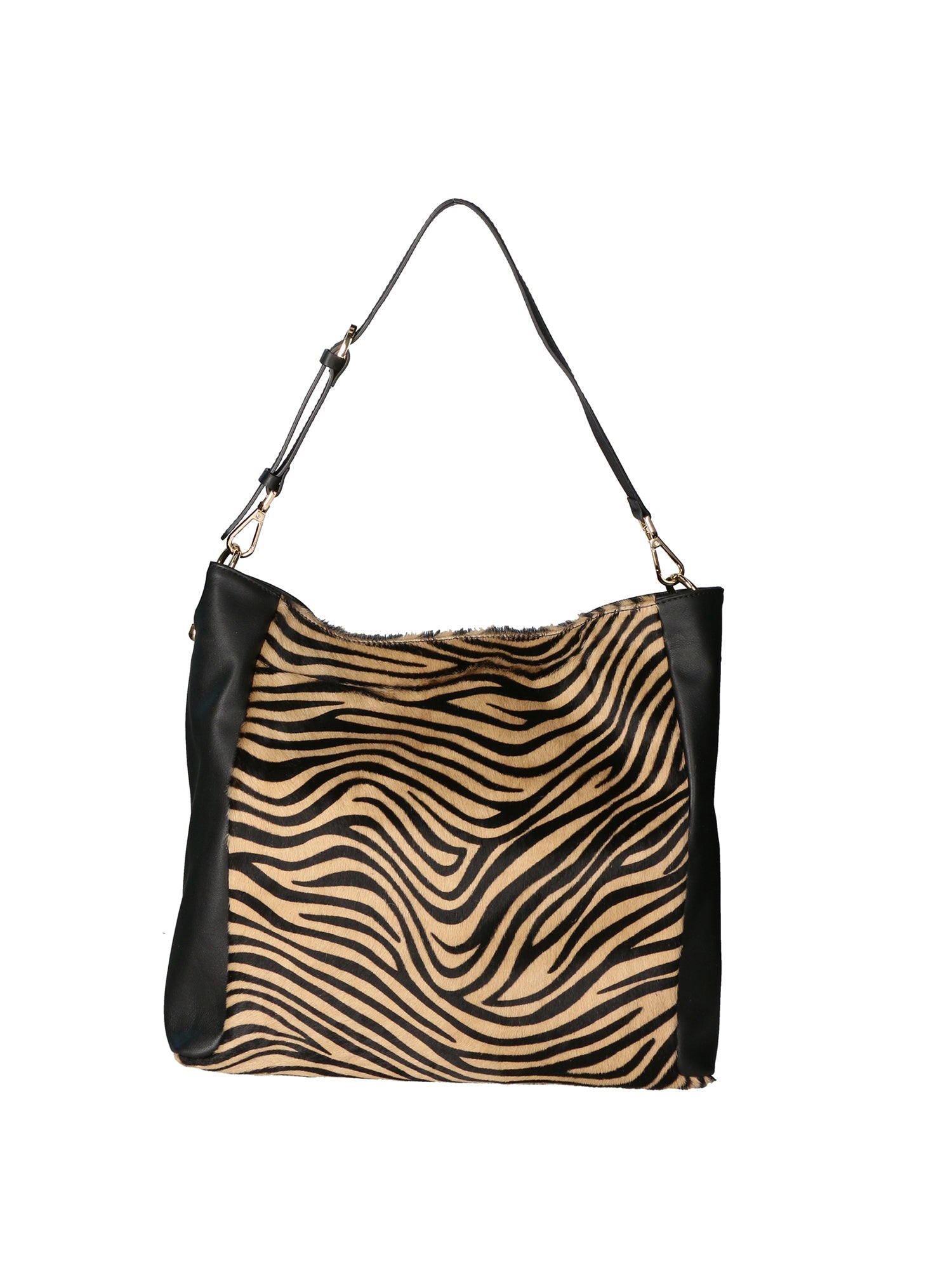 Borsa a spalla da Donna in Vera Pelle | Gave Lux | GLX220547523FBG-ZEBRA_CUOIO_NERO_