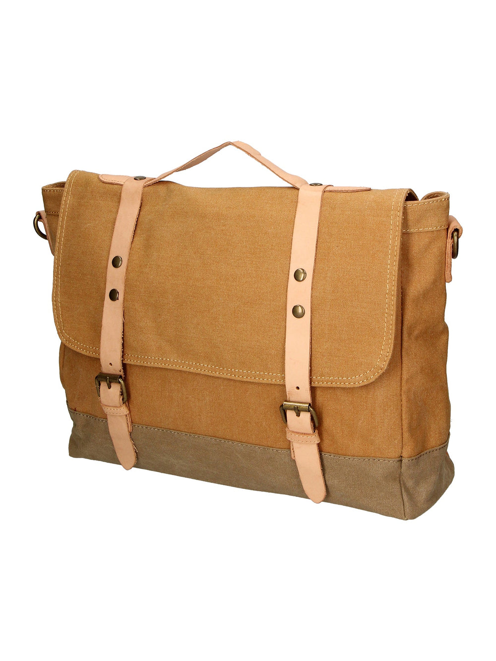 Minerva Unisex-Handtasche aus Canvas und Leder