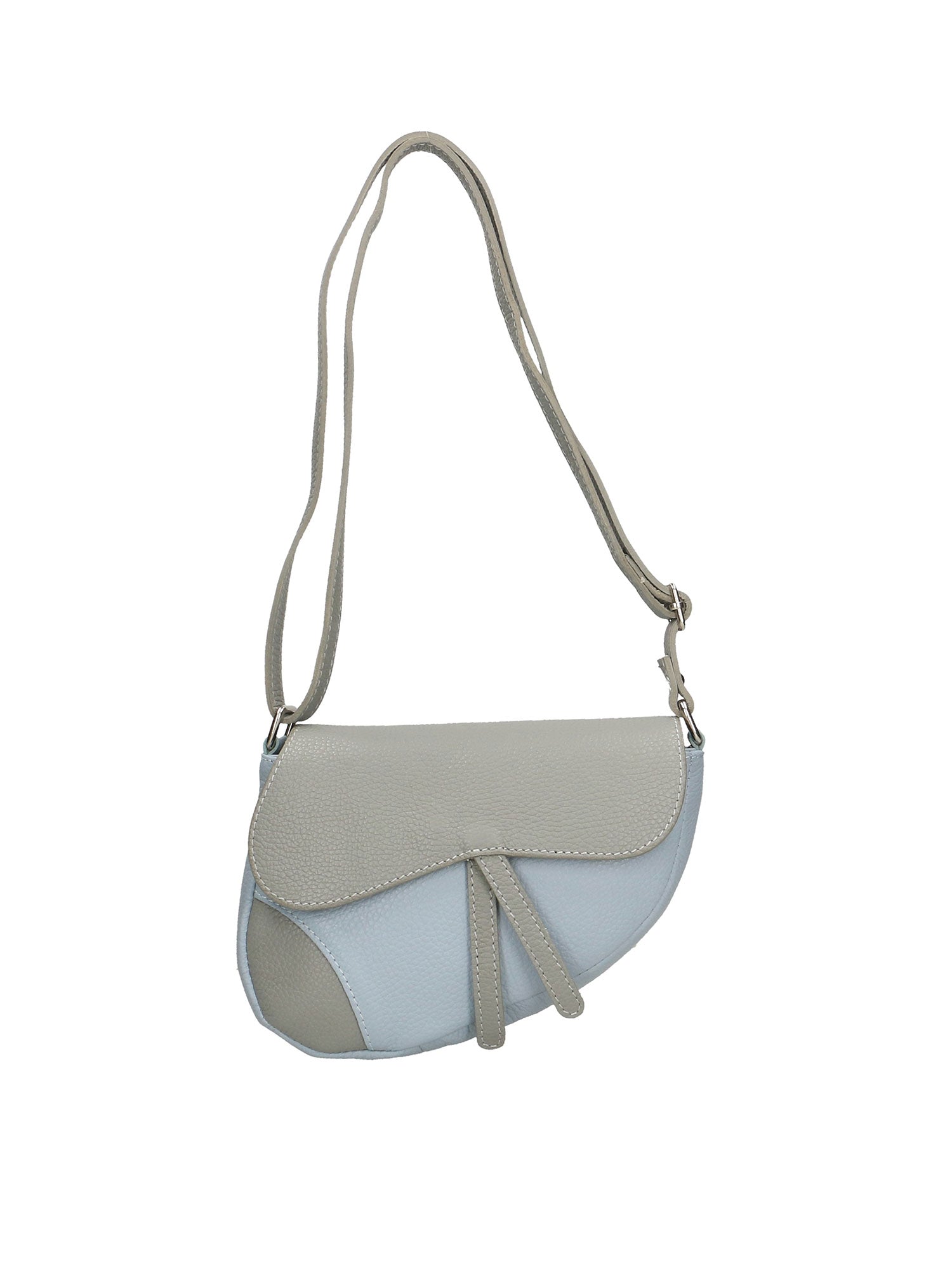 Borsa a tracolla da donna In Vera pelle | Gave Lux | GLX2219303423FBG-GRIGIO+CIELO