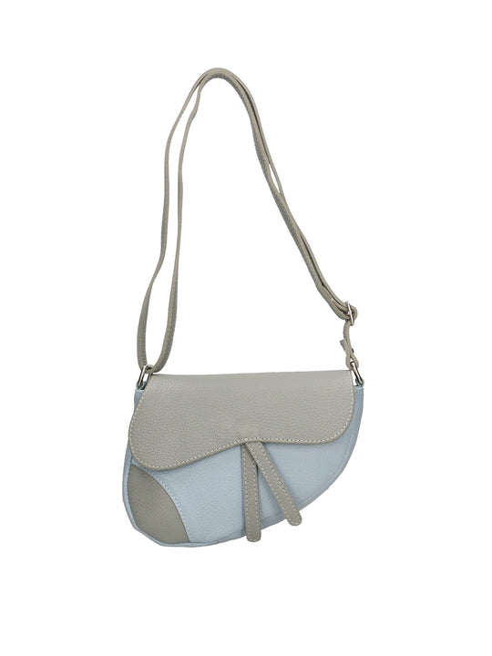 Borsa a tracolla da donna In Vera pelle | Gave Lux | GLX2219303423FBG-GRIGIO+CIELO