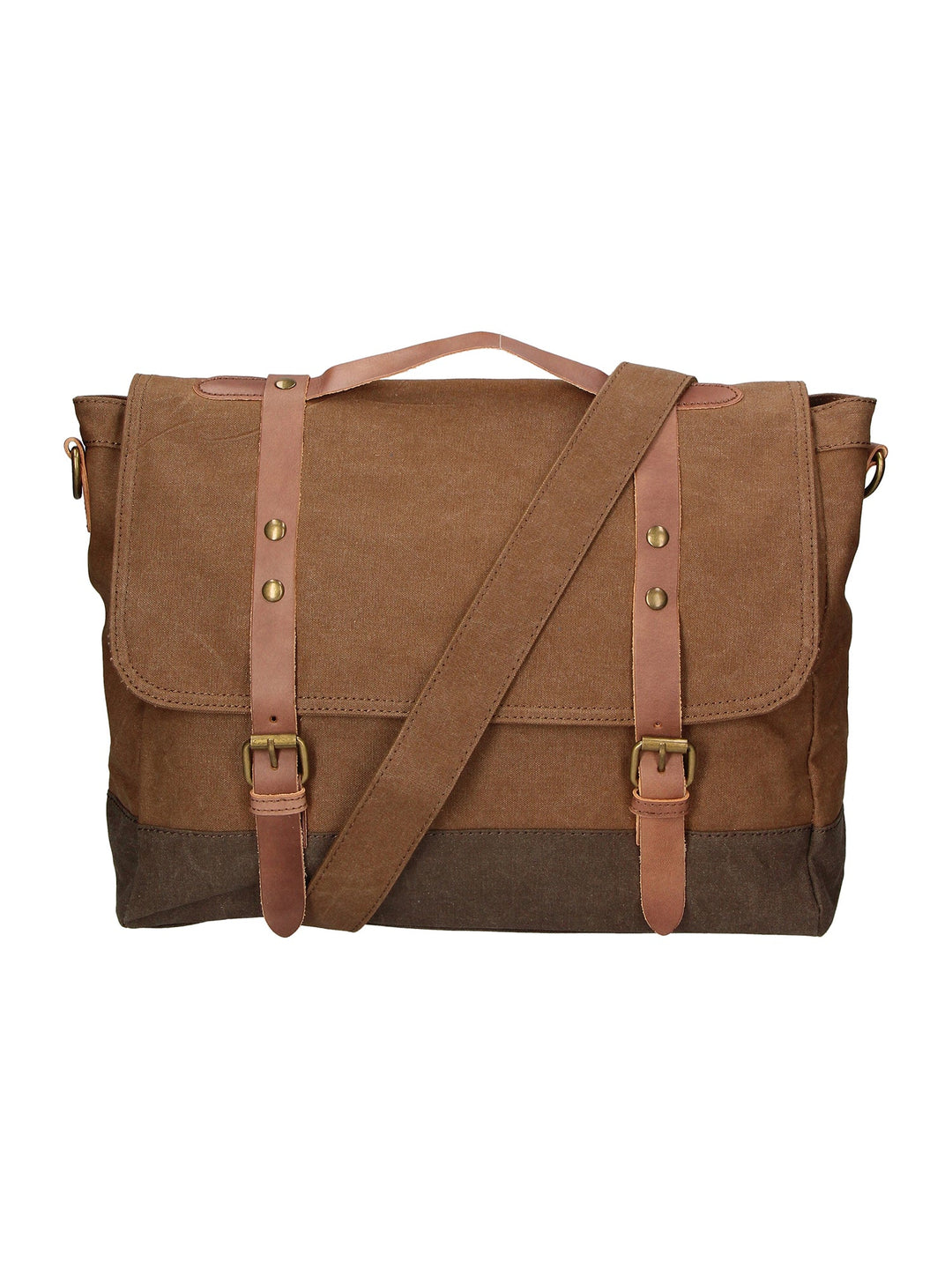 Minerva Unisex-Handtasche aus Canvas und Leder