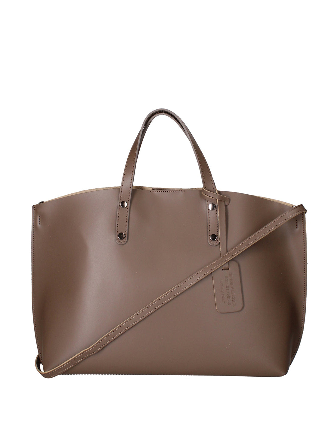 2094-L134_TAUPE_SCURO Borsa a spalla da donna In Vera pelle