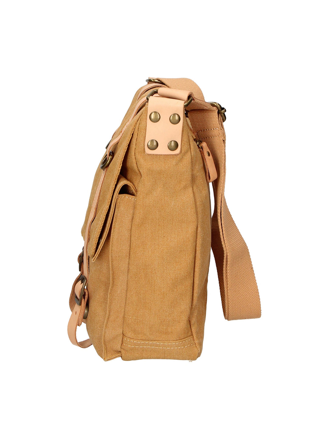 Milena Unisex-Schultertasche aus Canvas und Leder