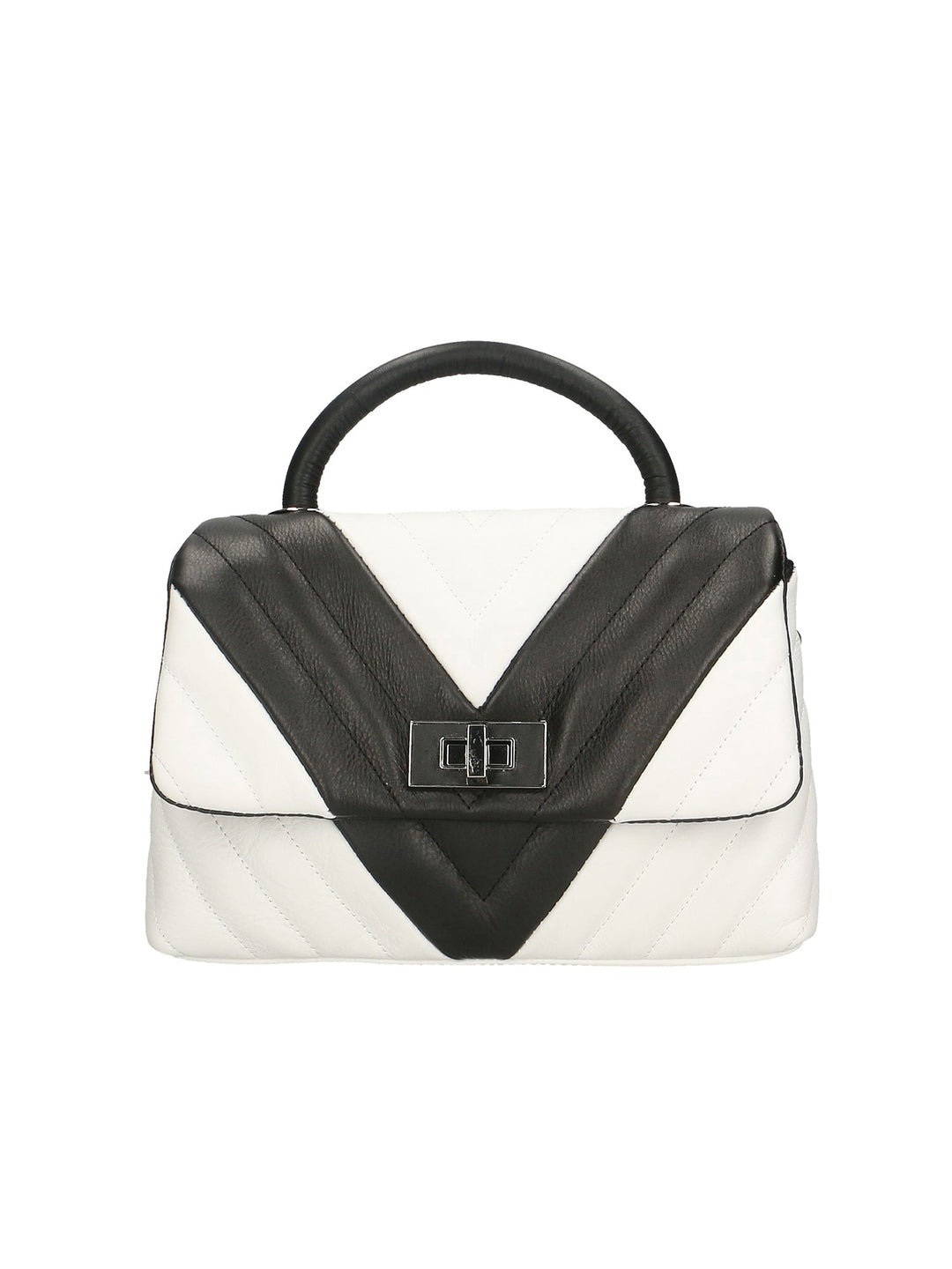 Borsa a mano da Donna in Vera Pelle | Gave Lux | GLX2219228023FBG-BIANCO+NERO