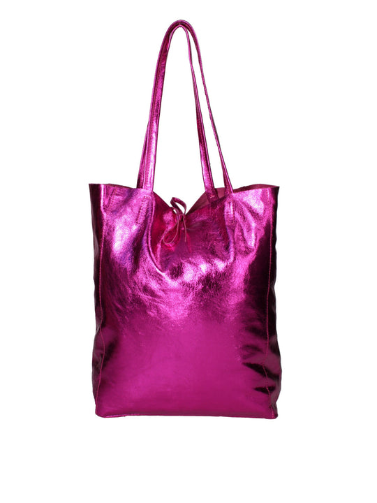 Borsa Shopper da donna In Vera pelle | Gave Lux | GLX220756523FBG-L023_FUXIA