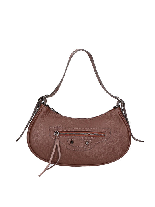 Borsa a spalla da Donna in Vera Pelle | Gave Lux | GLX220654823FBG-CIOCCOLATO