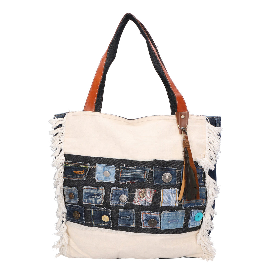 Borsa a spalla da Donna in Cotone | Gave Lux | GLX228810823FBG-JEANS_012