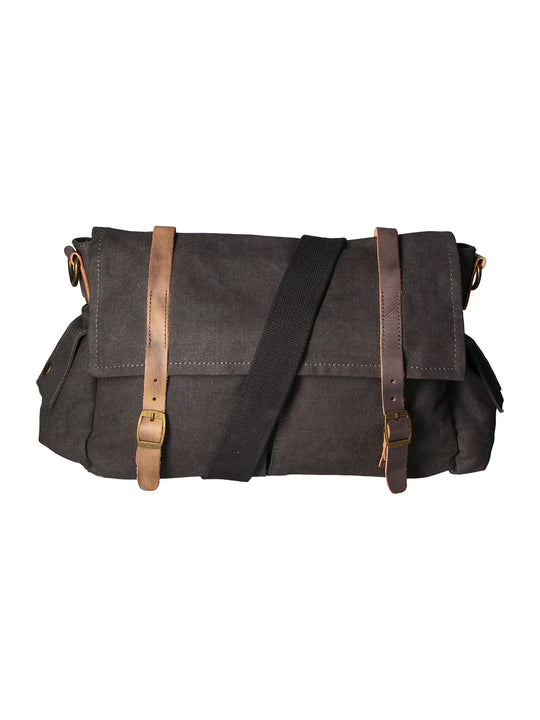 Mina Unisex-Umhängetasche aus Canvas und Leder